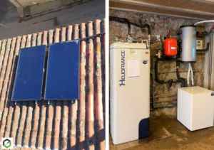 Chauffe-eau solaire et pompe à chaleur à Benac en Ariège. installation chauffe eau solaire heliofrance Benac - Ariège